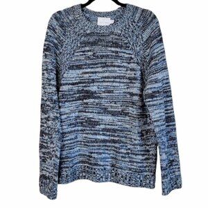 Topman Premium Wool Blend Knit Sweater Blue L